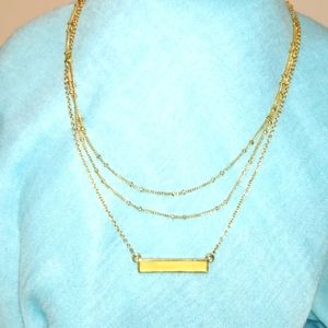 3-25 sugar fix TRI necklace goldtone